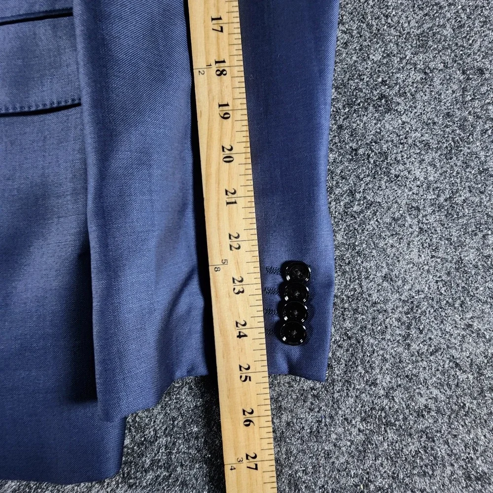 Express Photographer Men's Fitted Sport Coat Blazer Modern Navy Wool Size 36R - Picture 14 of 16